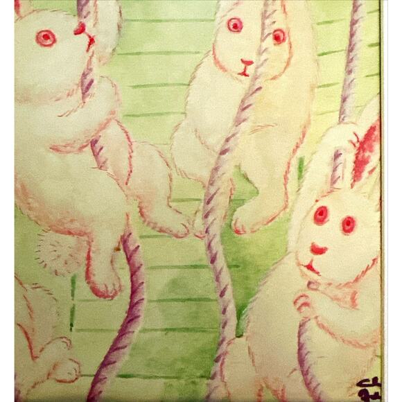 Framed 1989 New Yorker Magazine March 27 Charles Addams Easter Bunny Bells - Picture 2 of 3